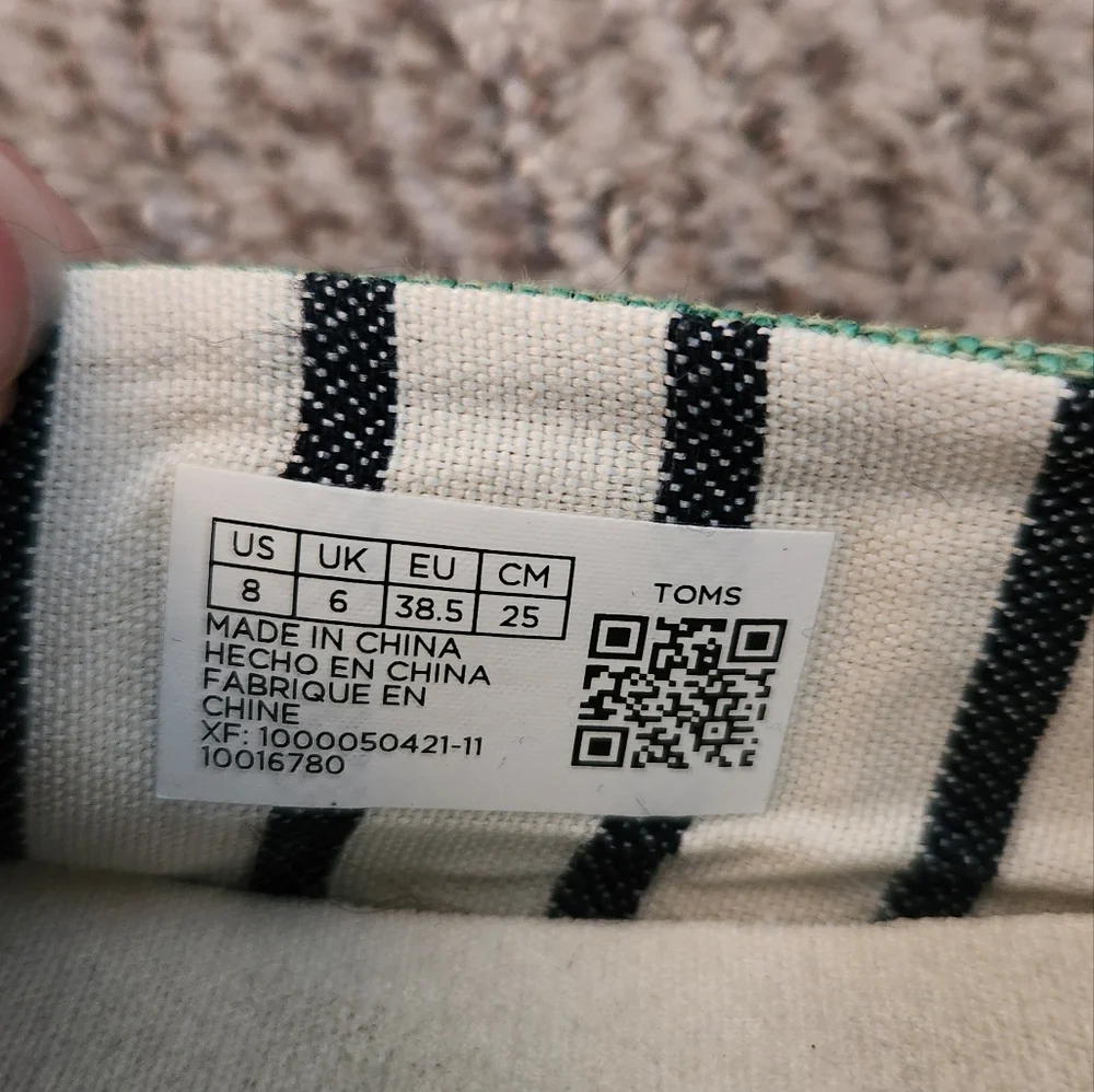 Toms Alpargata Cupsole Vintage Green Green HeritageCanvas Flats with Rubber Sole - Picture 4 of 7